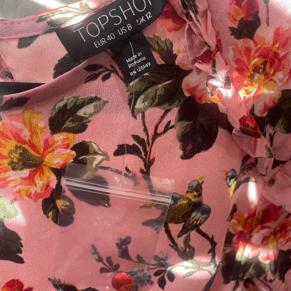 Topshop Pink Floral Midi Dress - Picture 7 of 8